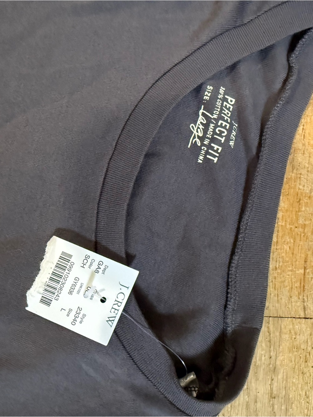 J. Crew Perfect Fit Tee in Dark Charcoal Gray